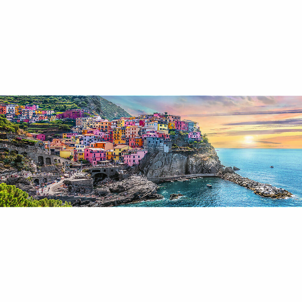 Trefl Panorama-Puzzle Sonnenuntergang in Vernazza, Italien, 500 Teile, 66 x 23.7 cm, 29516