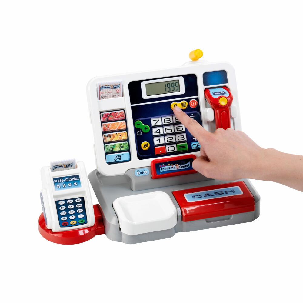 Theo Klein Shopping Center Tablet Cash Register, with Soundbar, Toy Cash Register, Play Cash Register, Supermarket Cash Register, Children's Toy, 9389