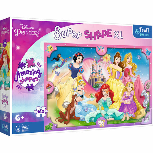 Trefl Junior Super Shape XL Puzzle Disney Princess, 160 Teile, 60 x 40 cm, 50025