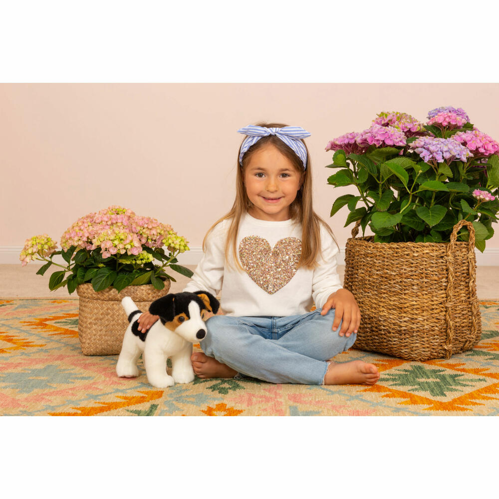Teddy Hermann Jack Russell Terrier Puppy, Cuddly Toy, Stuffed Toy, Plush Toy, Dog, Plush, Black / Brown / White, 28 cm, 919674