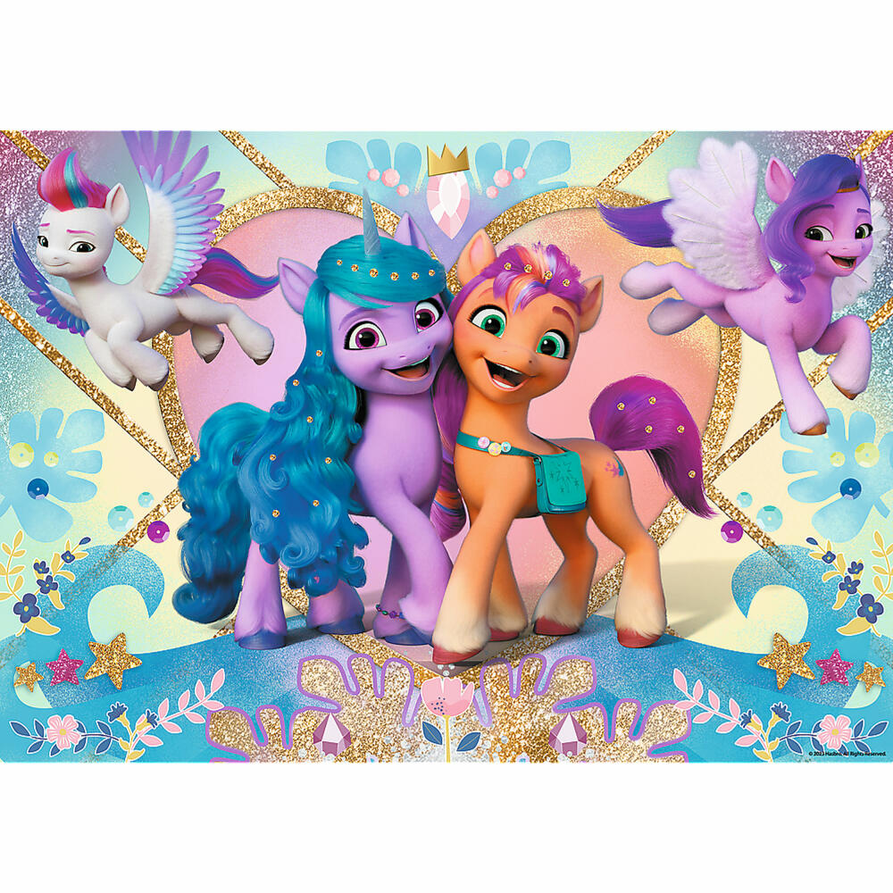 Trefl Glitter Puzzle My little Pony, mit Glitzer, 100 Teile, 48 x 34 cm, 14831