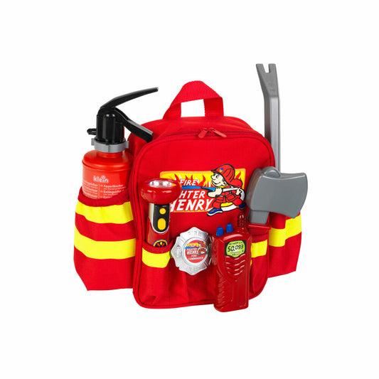 Theo Klein Fire Fighter Henry Feuerwehr Rucksack, 7-tlg., Feuerlöscher, Axt, Kinder Spielzeug, 8900