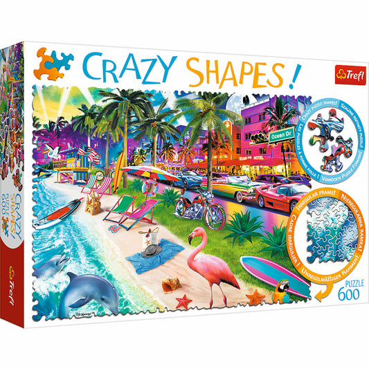 Trefl Puzzle Crazy Shapes Miami Beach, USA, 600 Teile, 68.3 x 48 cm, 11132