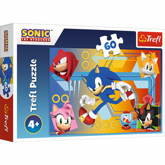 Trefl Puzzle Sonic the Hedgehog, children's puzzle, 60 pieces, 33 x 22 cm, 17387