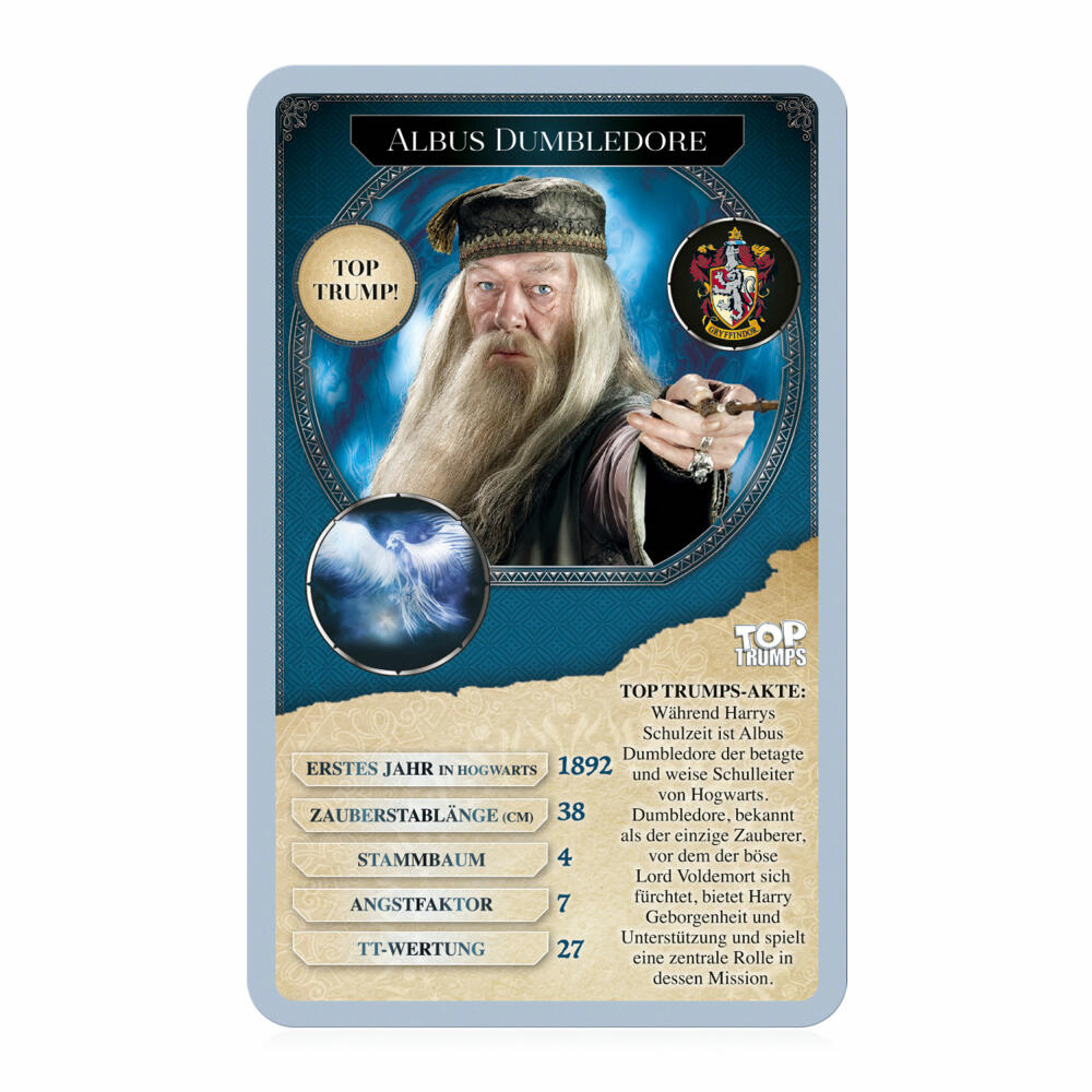 Winning Moves Top Trumps Harry Potter Hexen und Zauberer, Kartenspiel, Trumpfspiel, Quartett, Karten Spiel, 63322