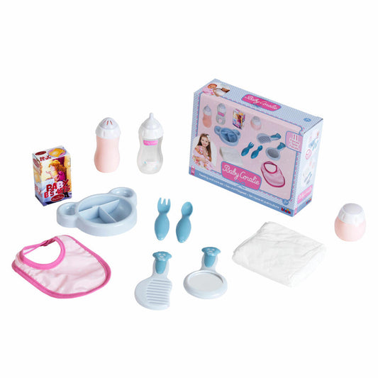Theo Klein Baby Coralie Eating and Care Set, 11 pcs., Doll Accessories, Doll Accessories, Diaper, Comb, 1732