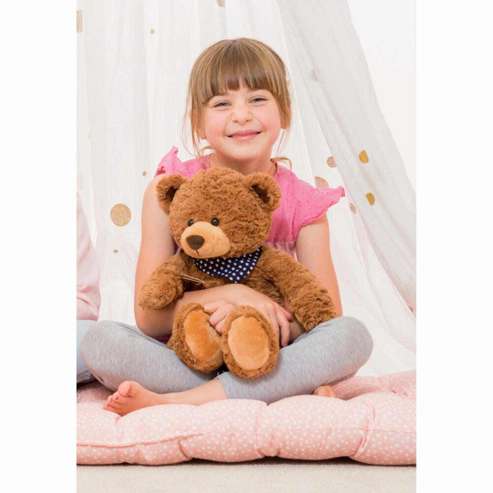 Teddy Hermann Teddy, cuddly toy, stuffed toy, plush toy, teddy bear, with star scarf, plush, brown, 48 cm, 91363