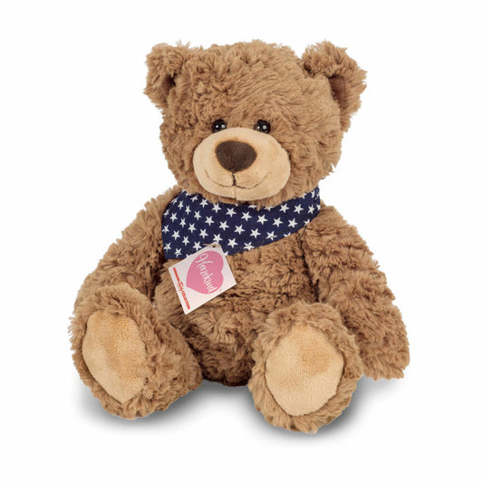 Teddy Hermann Teddy Rufus, Kuscheltier, Stofftier, Plüschtier, mit Sternchen-Halstuch, Teddybär, Plüsch, Braun, 30 cm, 93894