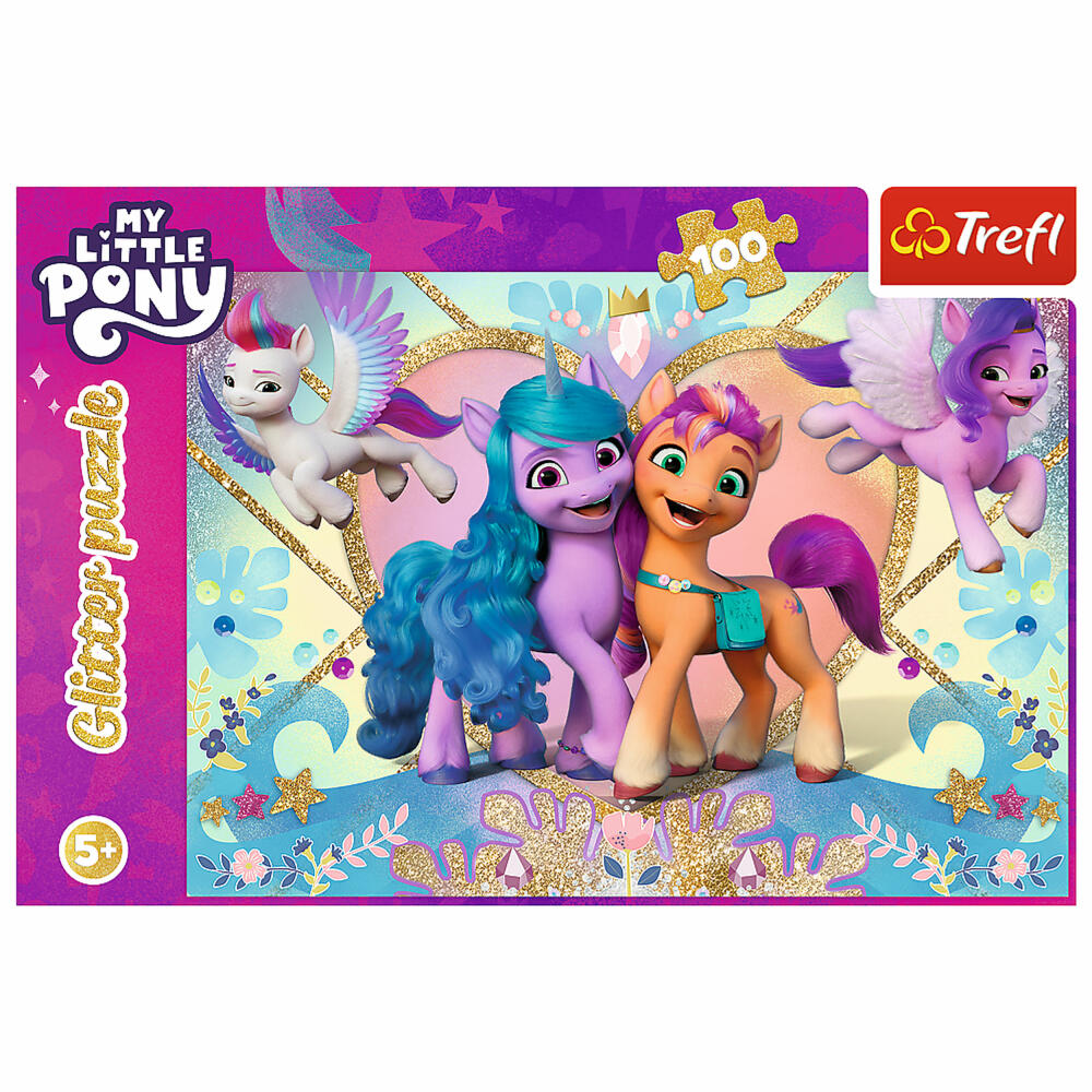 Trefl Glitter Puzzle My little Pony, mit Glitzer, 100 Teile, 48 x 34 cm, 14831