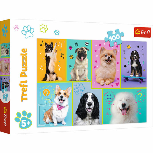 Trefl Puzzle Dog World, Children's Puzzle, 100 pieces, 41 x 27.5 cm, 16421