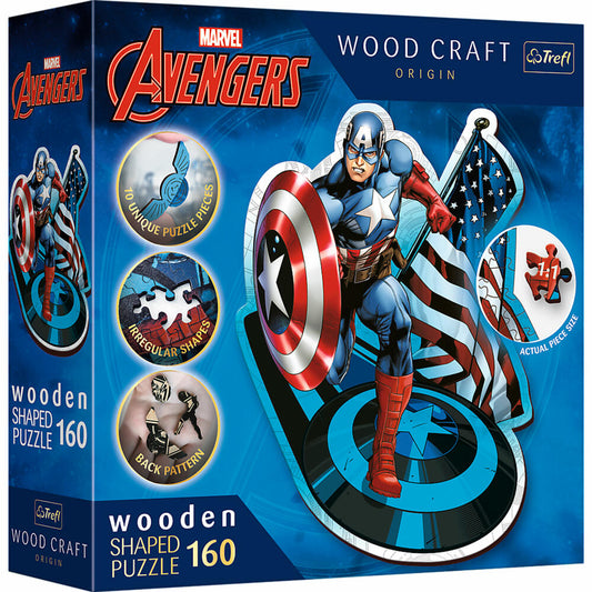 Trefl Holz Puzzle Marvel Avengers - Captain America, 160 Teile, 20194