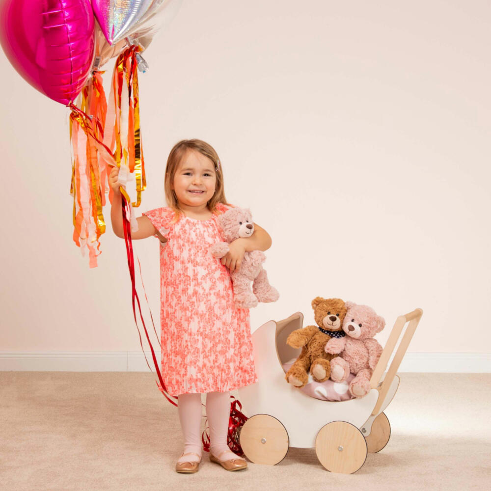 Teddy Hermann Teddy Pepper, Kuscheltier, Stofftier, Plüschtier, Teddybär, Plüsch, Rosa Rose, 30 cm, 93887