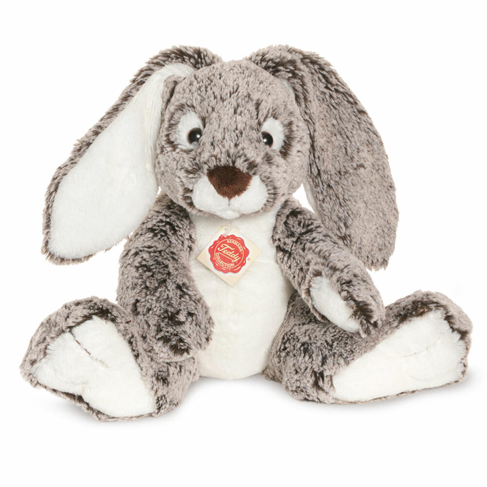 Teddy Hermann Schlenkerhase, Kuscheltier, Stofftier, Plüschtier, Haustier, sitzend, Plüsch, Grau, 28 cm, 93846