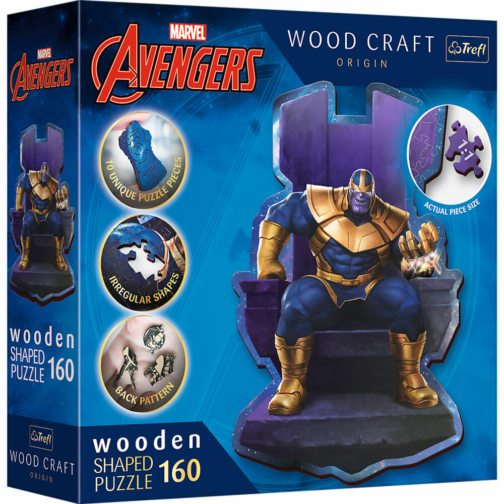 Trefl Holz Puzzle Marvel Avengers - Thanos auf dem Thron, 160 Teile, 17.1 x 25.4 cm, 20184