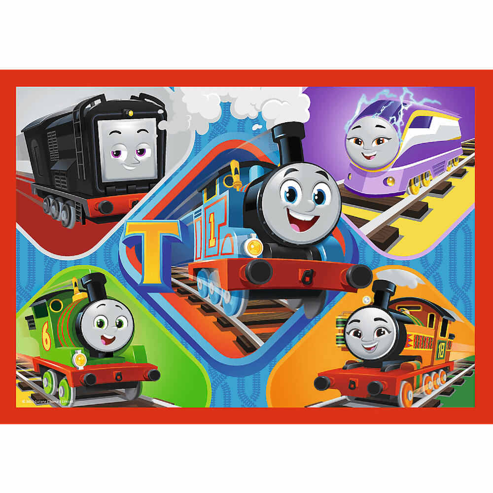Trefl 4 in 1 Puzzle - Thomas die Lokomotive, 12 + 15 + 20 + 24 Teile, 28.5 x 20.5 cm, 34619