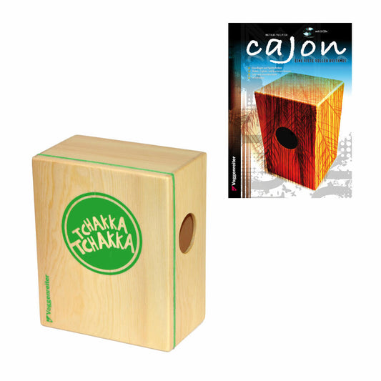 Voggenreiter Cajon Set, 4-tlg., Volt KazooJon Quader, Eine Kiste Voller Rhythmus, Lernbuch, Trommelkiste, Trommel