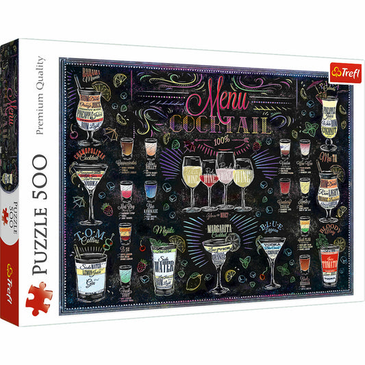 Trefl Puzzle Cocktail Menu, Drinks, 500 pieces, 48 ​​x 34 cm, 37452