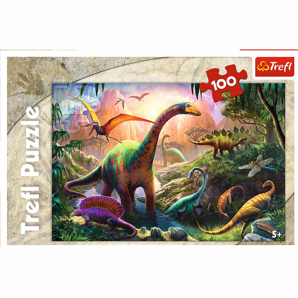 Trefl Puzzle Dinosaur Land, children's puzzle, 100 pieces, 41 x 27.5 cm, 16277