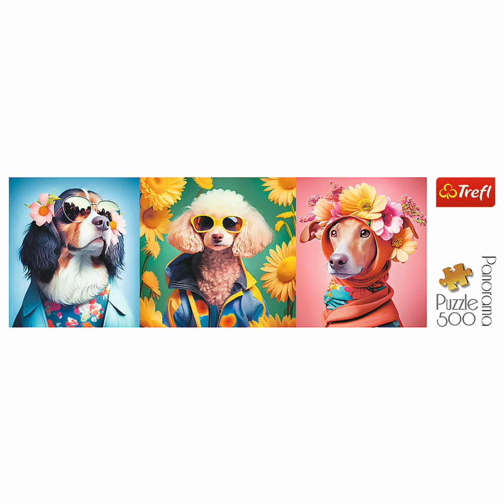 Trefl Panorama-Puzzle Hunde Fashion Week, 500 Teile, 66 x 23.7 cm, 29517