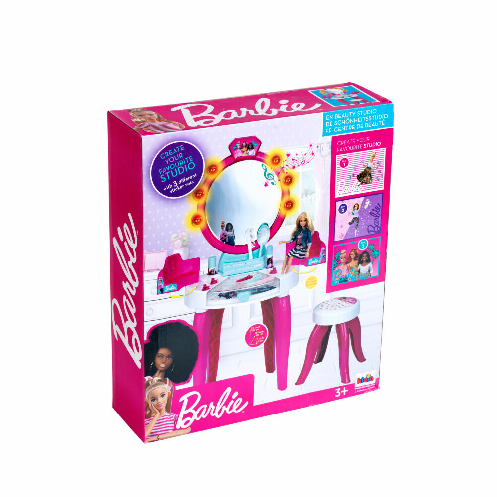 Theo Klein Barbie Schönheitsstudio Licht und Soundfunktion, Schminktisch, Frisiertisch, Kinder, 5328