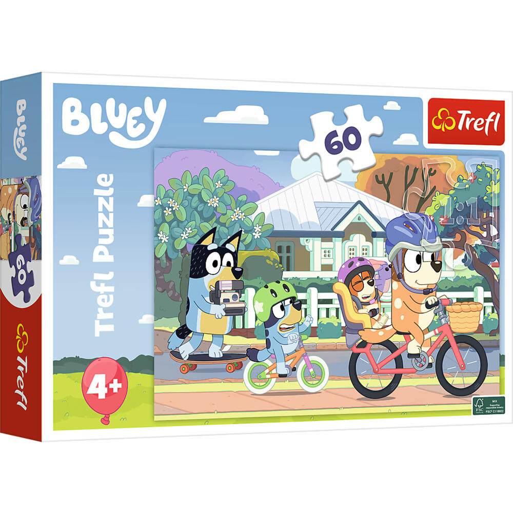 Trefl Puzzle Bluey, children's puzzle, 60 pieces, 33 x 22 cm, 17384