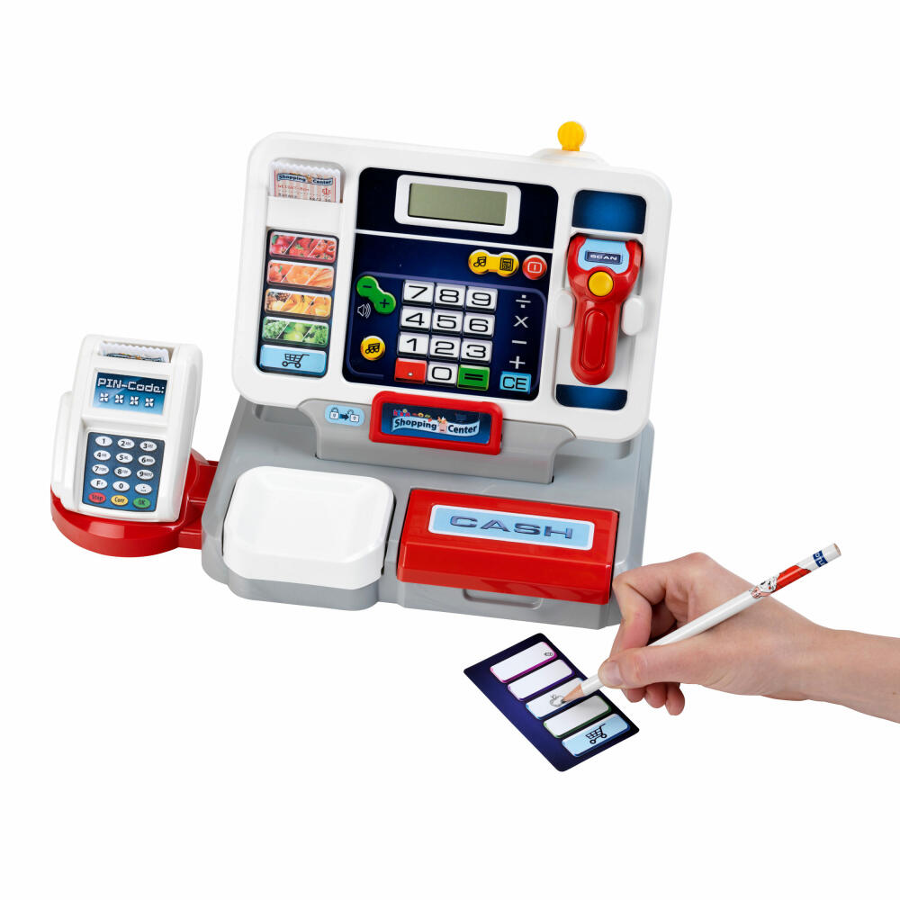 Theo Klein Shopping Center Tablet Cash Register, with Soundbar, Toy Cash Register, Play Cash Register, Supermarket Cash Register, Children's Toy, 9389