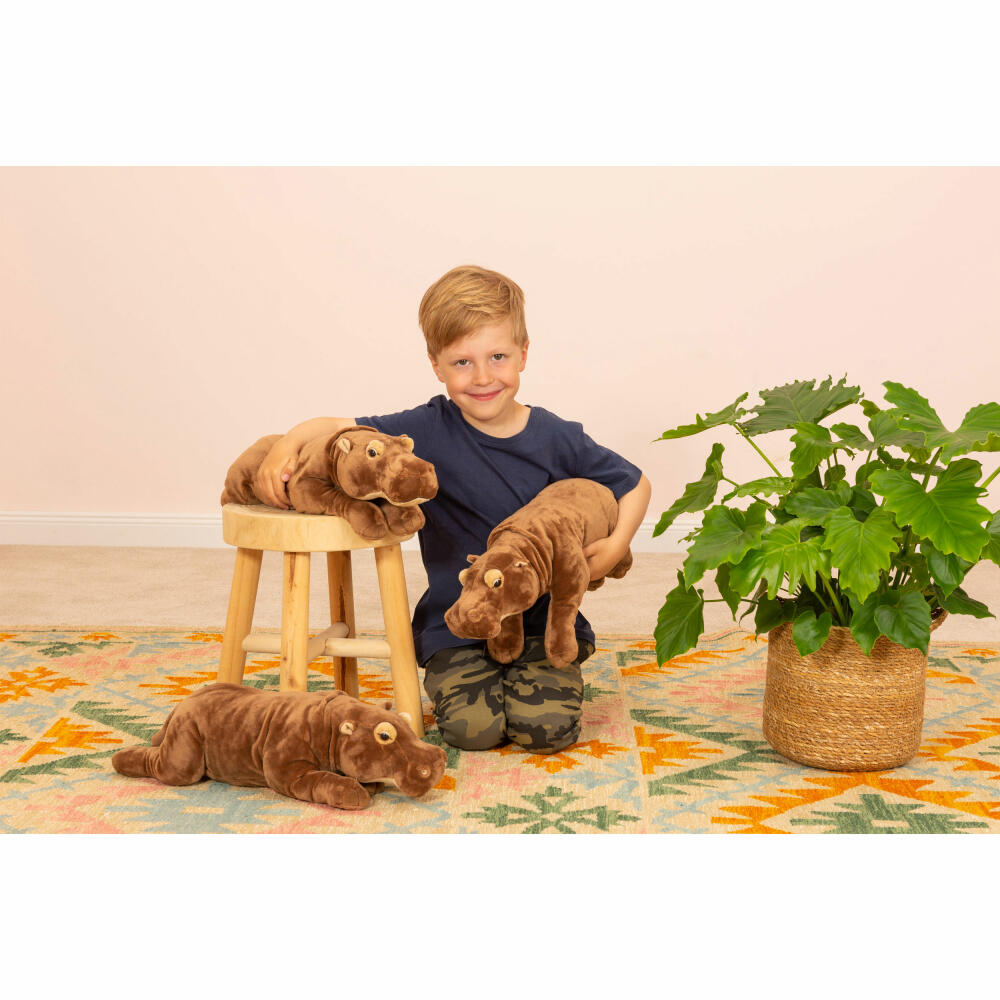 Teddy Hermann Nilpferd Liegend, Kuscheltier, Stofftier, Plüschtier, Exotisches Tier, Plüsch, 48 cm, 905950