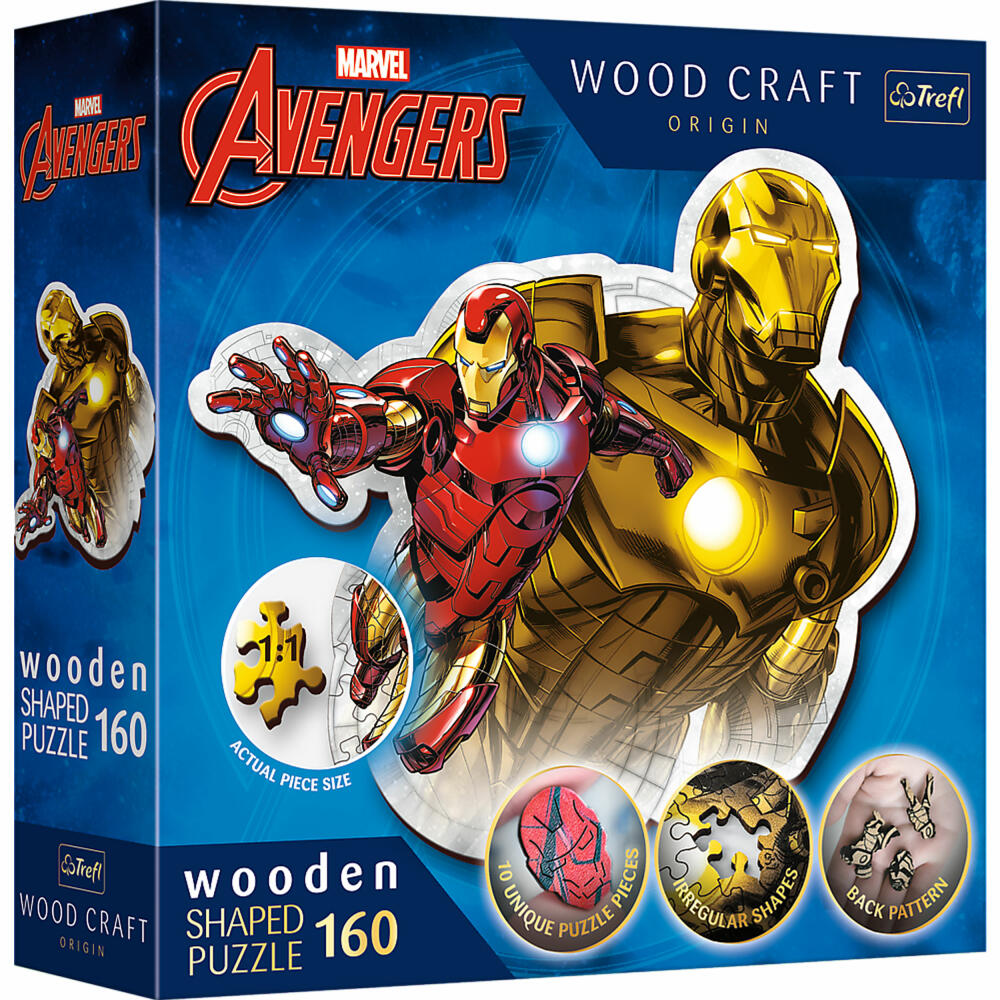 Trefl Holz Puzzle Marvel Avengers - Ironmans Flug, 160 Teile, 24.4 x 21.3 cm, 20183