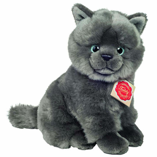 Teddy Hermann Kartäuser Katze sitzend, Kuscheltier, Stofftier, Plüschtier, Katzen, Plüsch, 20 cm, 918257