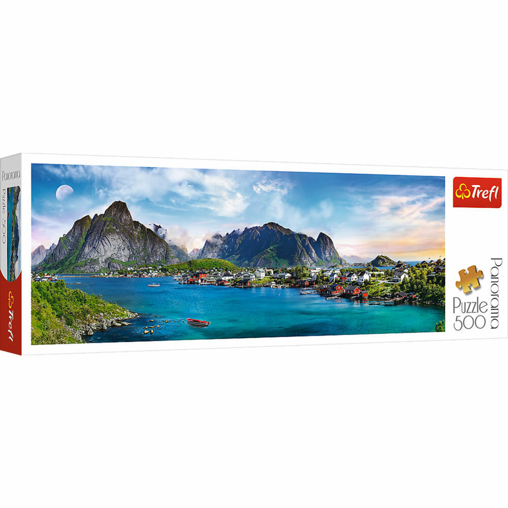 Trefl Panorama-Puzzle Lofoten Archipel, Norwegen, 500 Teile, 66 x 23.7 cm, 29500