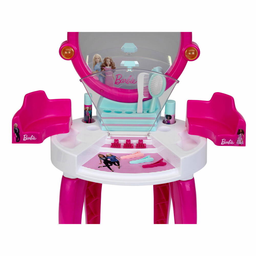 Theo Klein Barbie Schönheitsstudio Licht und Soundfunktion, Schminktisch, Frisiertisch, Kinder, 5328