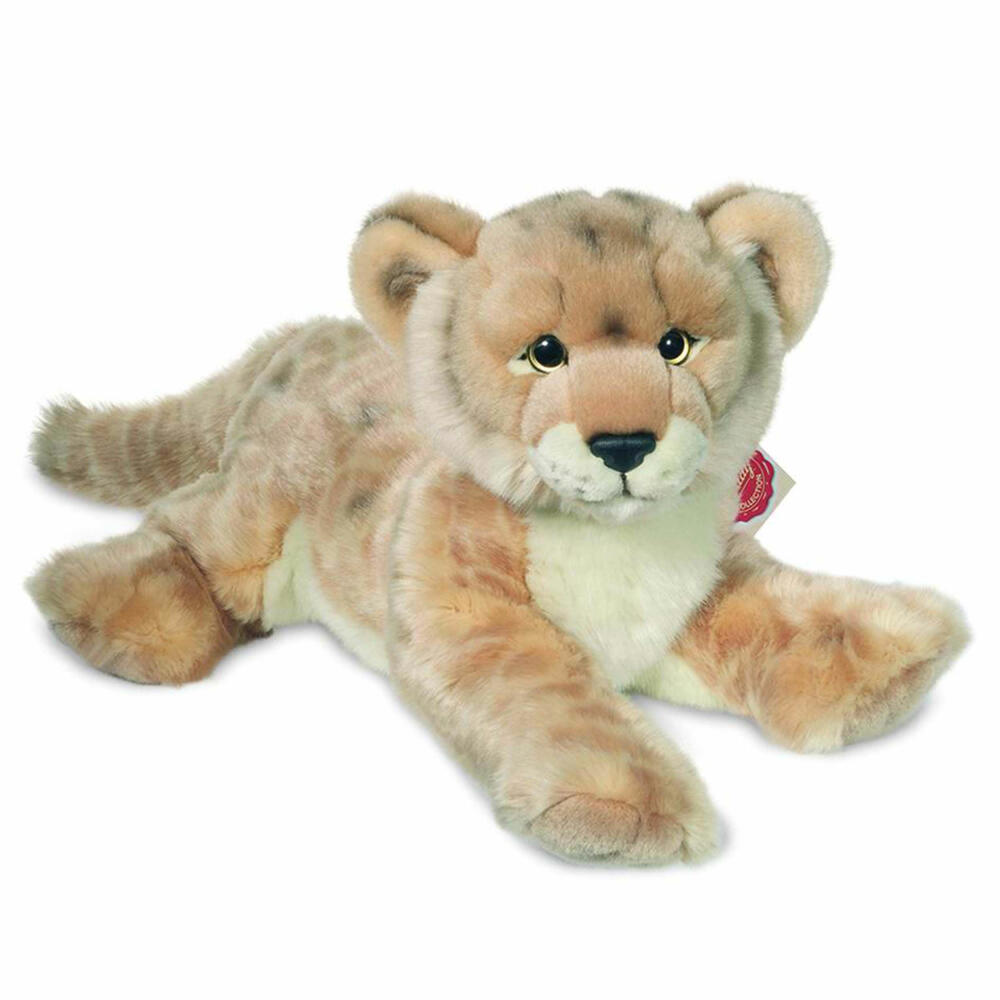Teddy Hermann Lioness, cuddly toy, stuffed toy, plush toy, wild animal, lying, plush, beige, 32 cm, 90446