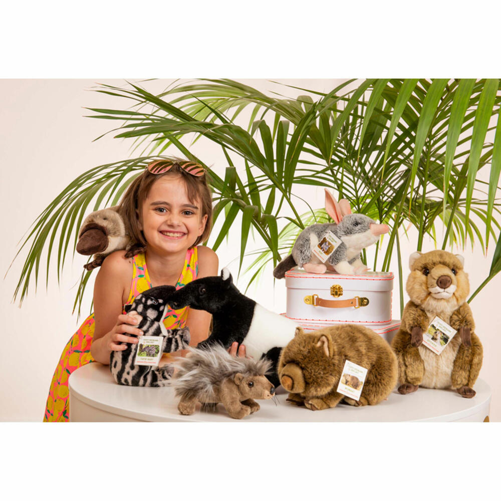 Teddy Hermann Wombat, cuddly toy, stuffed toy, plush toy, wild animal, special edition Teddy-Hermann explains, plush, brown, 26 cm, 91426