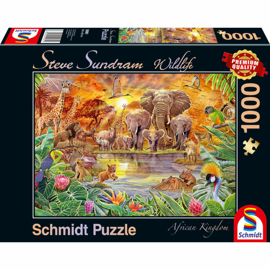 Schmidt Spiele Afrikas Tiere, Steve Sundram Wildlife, Puzzle, Erwachsenenpuzzle, 1000 Teile, 59982