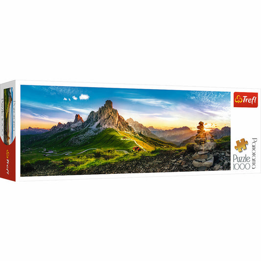 Trefl Panorama-Puzzle Passo di Giau, Dolomiten, Querformat, 1000 Teile, 97 x 34 cm, 29038