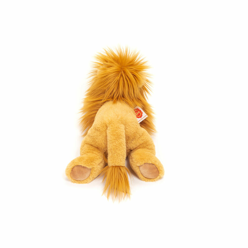 Teddy Hermann lion lying down, plush toy, cuddly toy, wild animal, big cat, plush, golden yellow, 33 cm, 904779