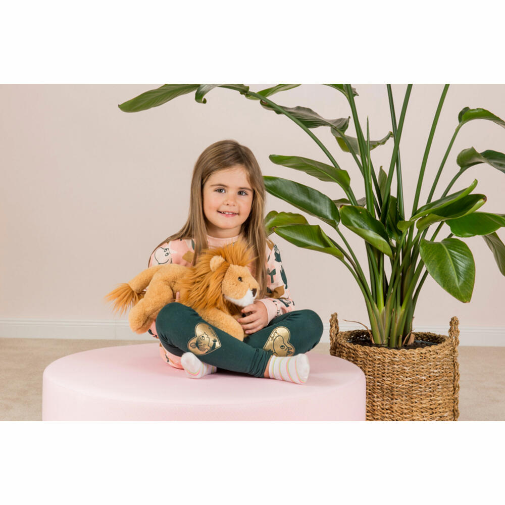 Teddy Hermann lion lying down, plush toy, cuddly toy, wild animal, big cat, plush, golden yellow, 33 cm, 904779