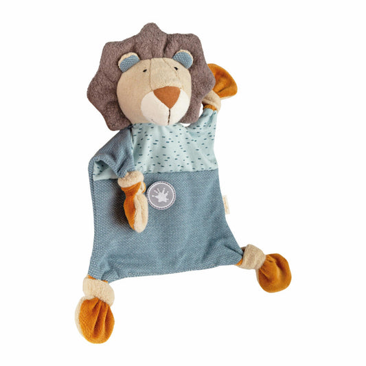 sigikid Schnuffeltuch Löwe Tiny Tissues, Schmusetuch, Kuscheltuch, Babytuch, Baumwolle, Blau, 39938