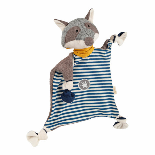 sigikid Schnuffeltuch Waschbär Classic, Schmusetuch, Kuscheltuch, Babytuch, Baumwolle, Grau, 39958
