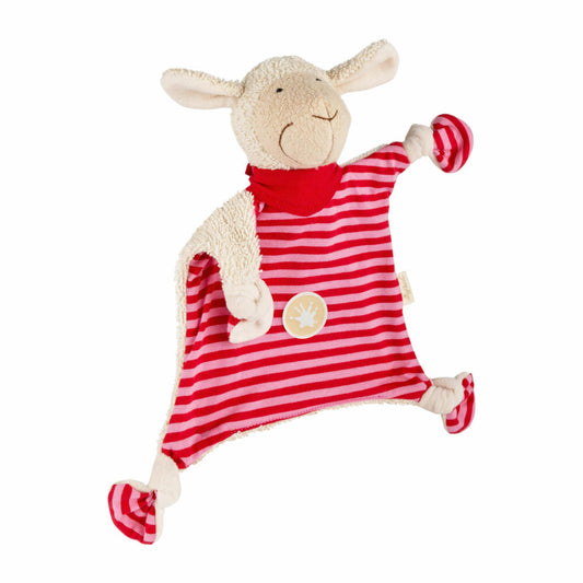 sigikid Schnuffeltuch Schaf Classic, Schmusetuch, Kuscheltuch, Babytuch, Baumwolle, Pink Gestreift, 39969