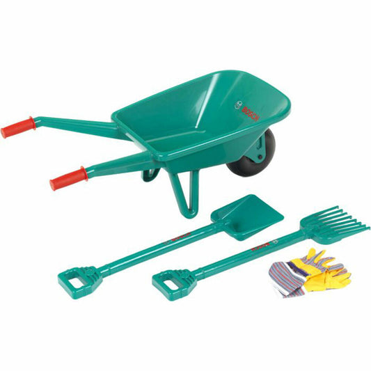 Theo Klein Bosch Garden Set with Wheelbarrow, 4 pcs., Garden Toy, Handcart, Shovel, from 3 years, 2752