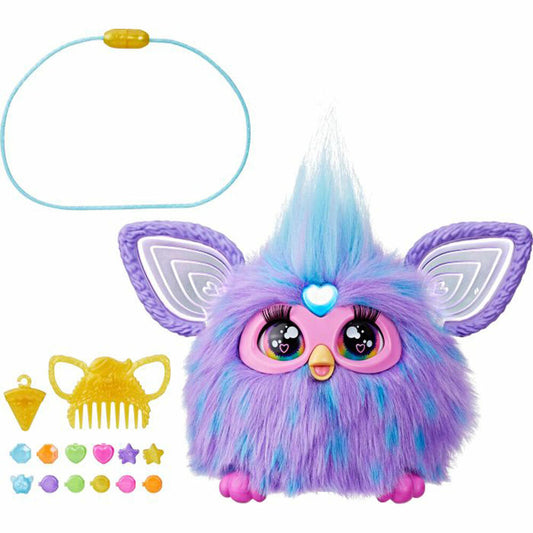 Hasbro Furby Purple, interactive toy, plush toy, German version, purple, ages 6 and up, F6743100