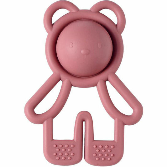 Nattou teething ring Pop It bear pink