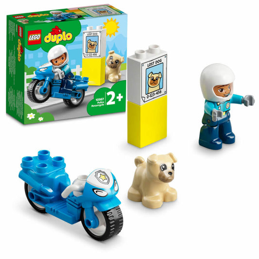 LEGO Duplo Police Motorcycle, 5-piece, Construction Set, Building Blocks, Toy, Ages 2+, 10967