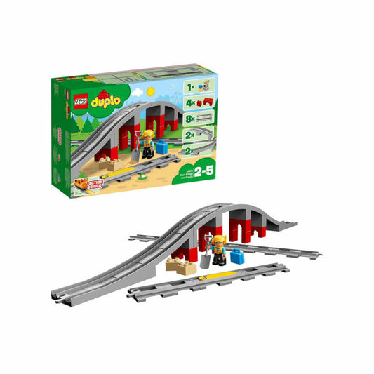 LEGO Duplo Railway Bridge and Tracks, 26 pcs., Construction Set, Railway, Bridge, Ages 2+, 10872