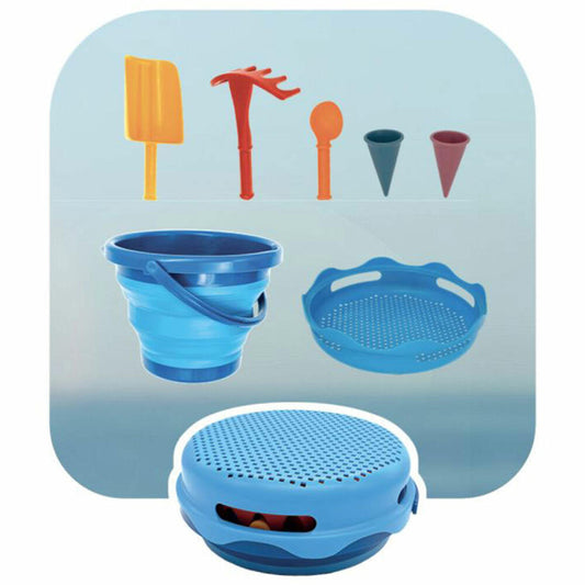 Schildkröt Funsports - 7in1 Sand Toys folding bucket set - blue