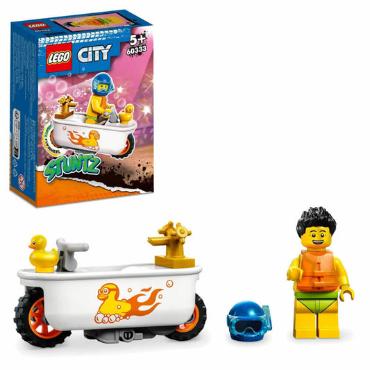 LEGO City Stuntz Badewannen-Stuntbike, 14-tlg., Bauset, Fahrzeug, Figur, Bausteine, Spielzeug, ab 5 Jahre, 60333