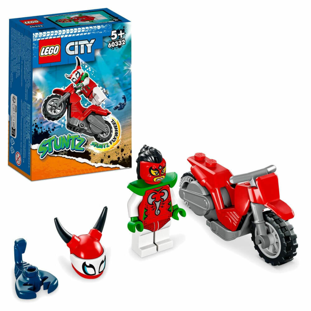 LEGO City Stuntz Skorpion-Stuntbike, 15-tlg., Bauset, Motorrad, Figur, Bausteine, Spielzeug, ab 5 Jahre, 60332