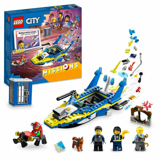 LEGO City Detektivmissionen Wasserpolizei, 278-tlg., Bauset, Konstruktionsset, Bausteine, Spielzeug, Polizei, ab 6 Jahre, 60355