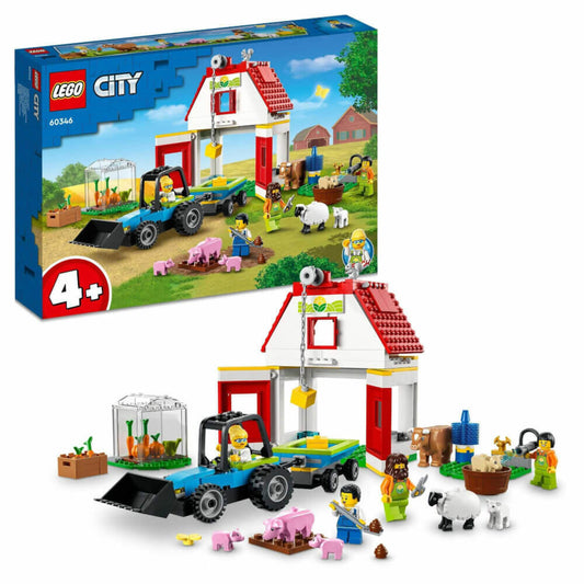 LEGO City Bauernhof mit Tieren, 230-tlg., Bauset, Konstruktionsset, Bausteine, Spielzeug, ab 4 Jahre, 60346